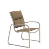 outdoor padded sling dining chair sled base