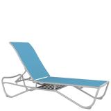 relaxed sling patio arnless chaise lounge with shelf